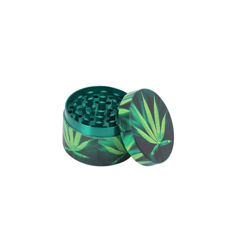 Green Leaf Solid Pattern Aluminum weed Grinder - Greenhut