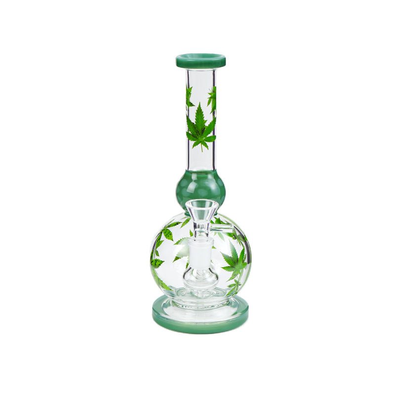 Leafy Round Base Solid Waterpipe 22cm - Greenhut