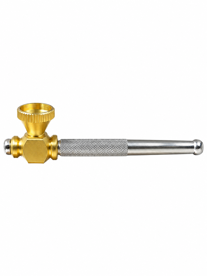 Metal and Brass Slim Smoking Pipe