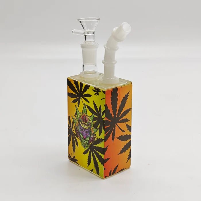 Colored Glass Juicy Box Bubbler Water Pipe 19cm