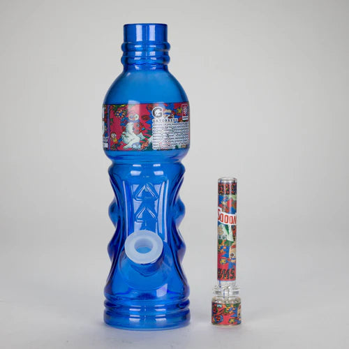 Colored Solid Sports Bottle Glass Waterpipe 25cm