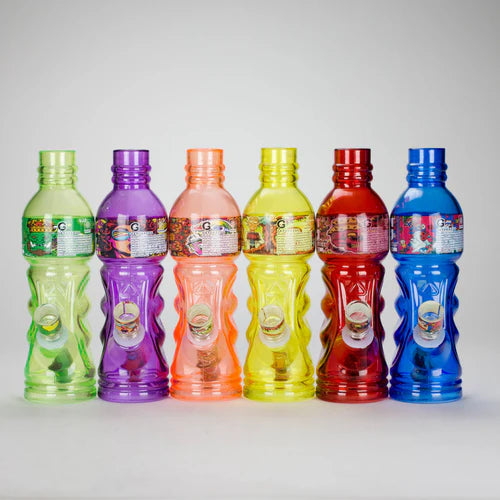 Colored Solid Sports Bottle Glass Waterpipe 25cm