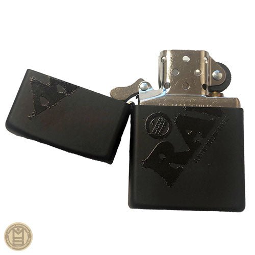 RAW x Zippo Black Lighter – Murdered Out Black Logo - Greenhut