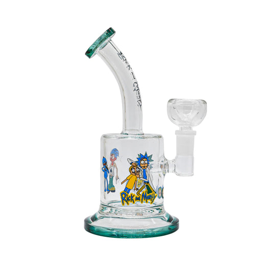 R&m Glass Green Waterpipe with Stand 17cm