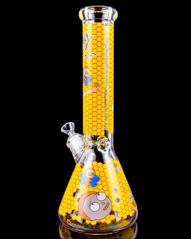 Honeycomb Pattern Glass Waterpipe 33cm - Greenhut