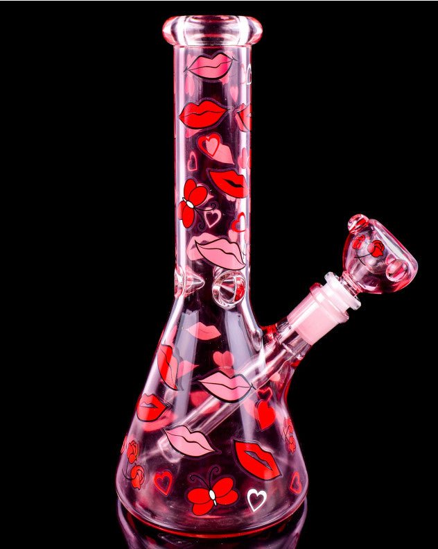 Heart & Kisses Beaker Shape Waterpipe 25cm - Greenhut