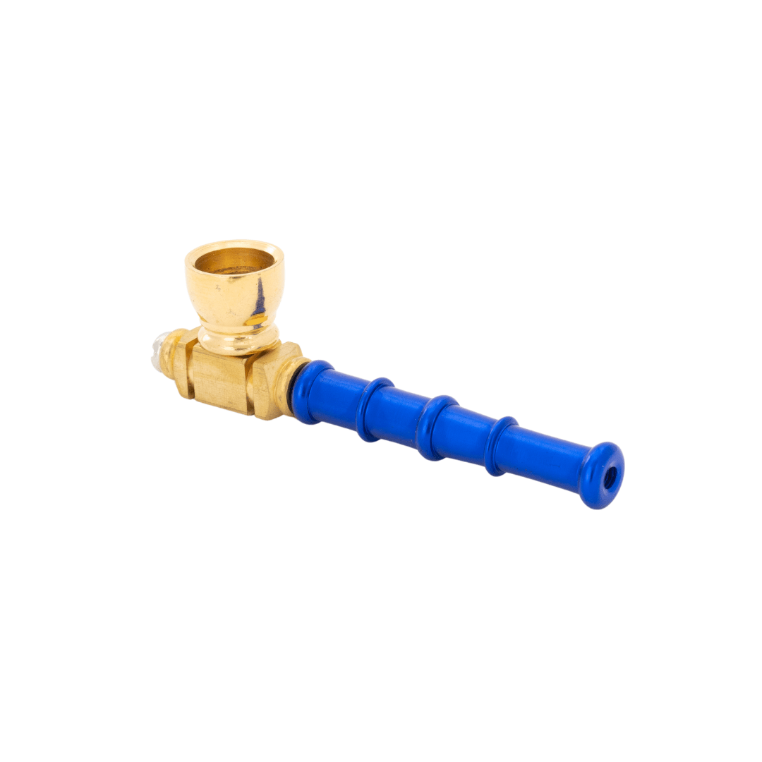 Colored Grip Metal and Brass Smoking Pipe 8cm - Greenhut