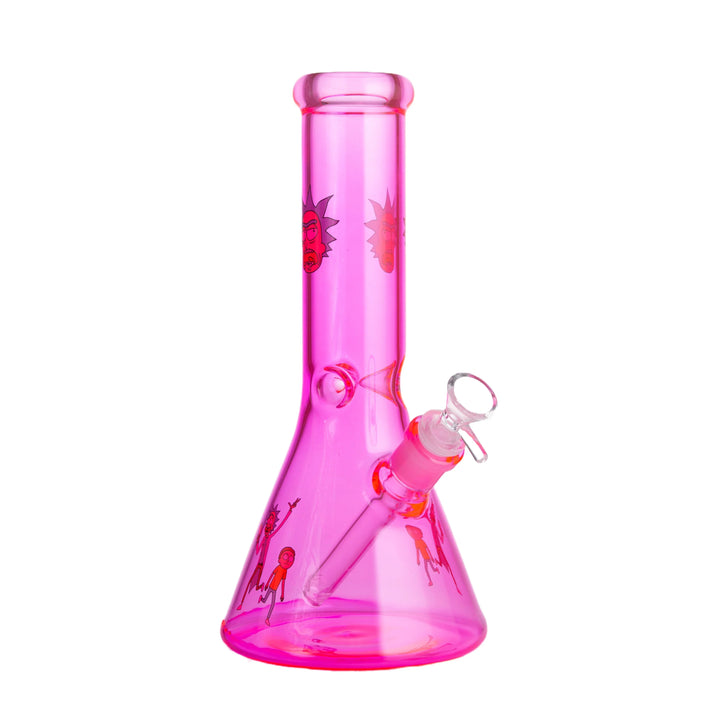 Solid Pink Colored with Patterns Glass Waterpipe 26cm - Greenhut
