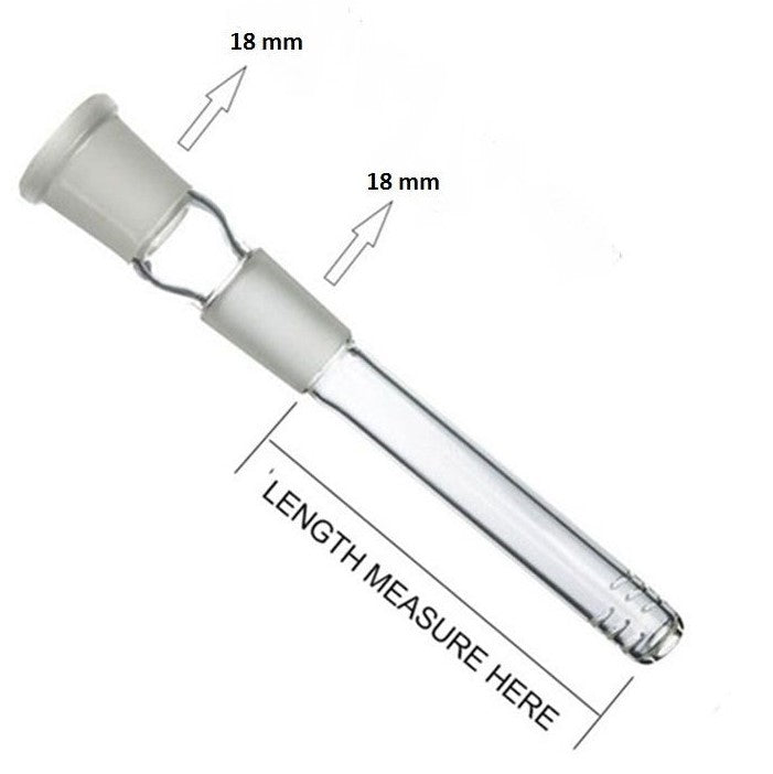Clear Glass Downstem 18mm to 18mm 17cm