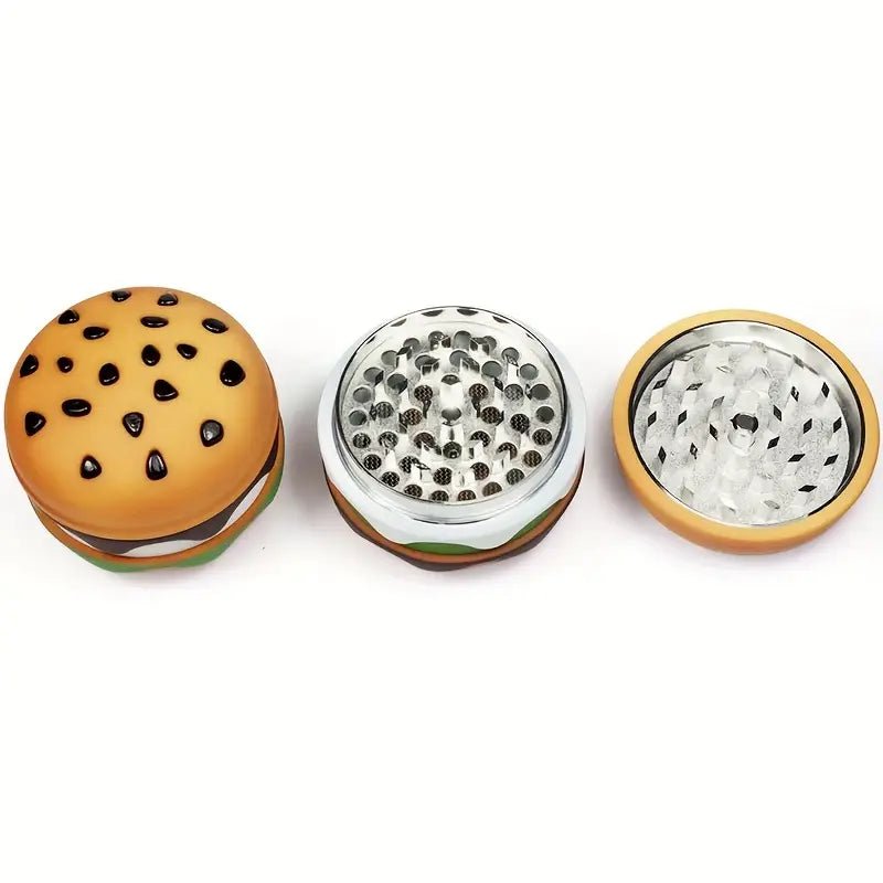 Hamburger Shape 4 Layers Metal Alloy Grinder - Greenhut