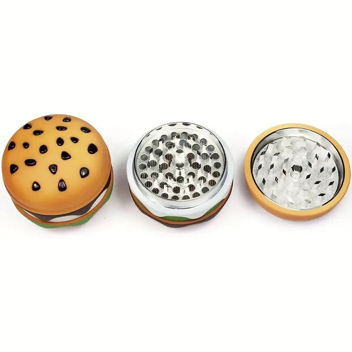 Hamburger Shape 4 Layers Metal Alloy Grinder - Greenhut