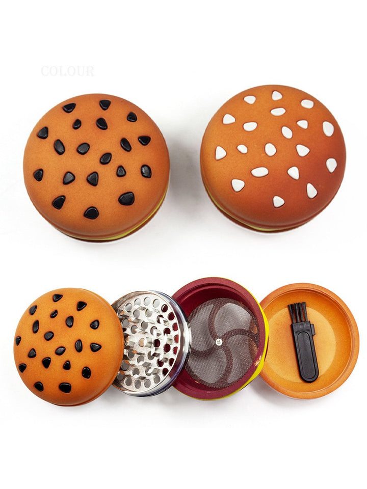 Hamburger Shape 4 Layers Metal Alloy Grinder - Greenhut