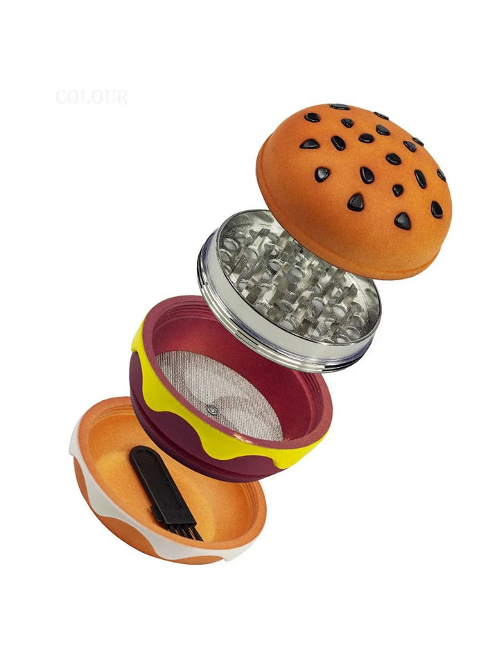 Hamburger Shape 4 Layers Metal Alloy Grinder - Greenhut