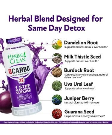 Detox Drink Herbal Clean QCarbo 32oz - Greenhut