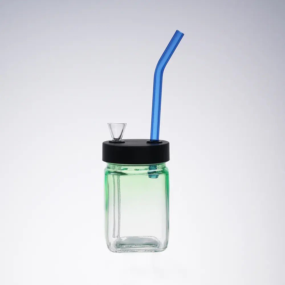 Solid Colored Glass Jar Waterpipe 20cm - Greenhut