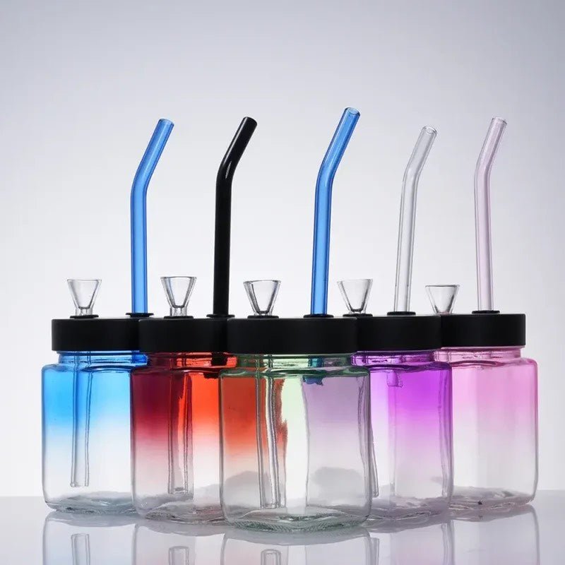 Solid Colored Glass Jar Waterpipe 20cm - Greenhut