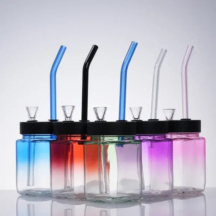 Solid Colored Glass Jar Waterpipe 20cm - Greenhut