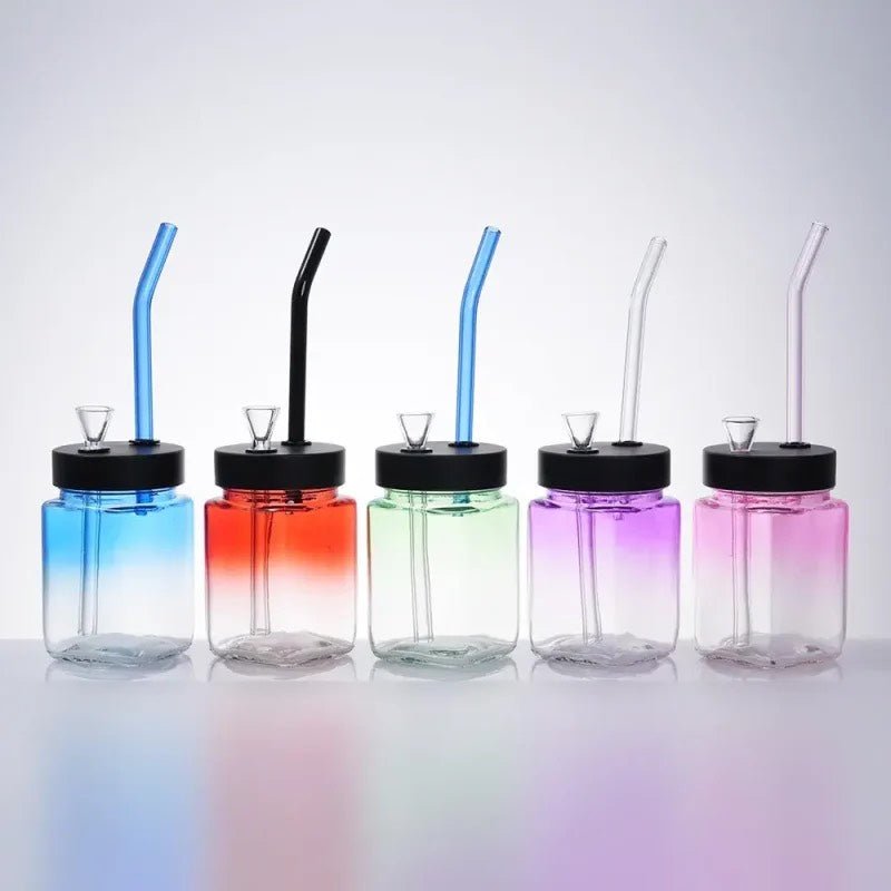 Solid Colored Glass Jar Waterpipe 20cm - Greenhut