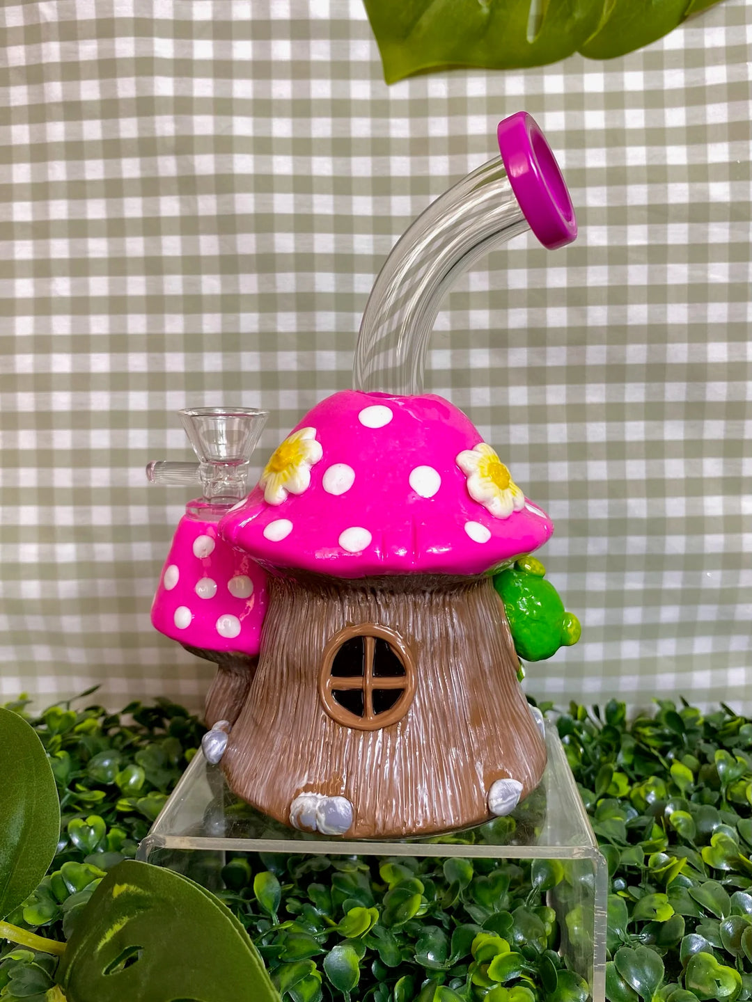 Mushroom Home Shape Glass Waterpipe - Greenhut