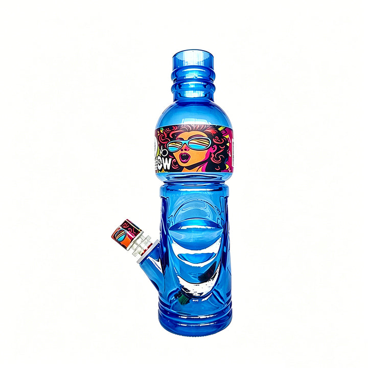 Colored Solid Sports Bottle Glass Waterpipe 25cm