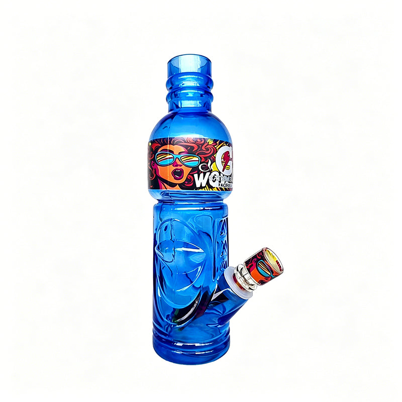 Colored Solid Sports Bottle Glass Waterpipe 25cm