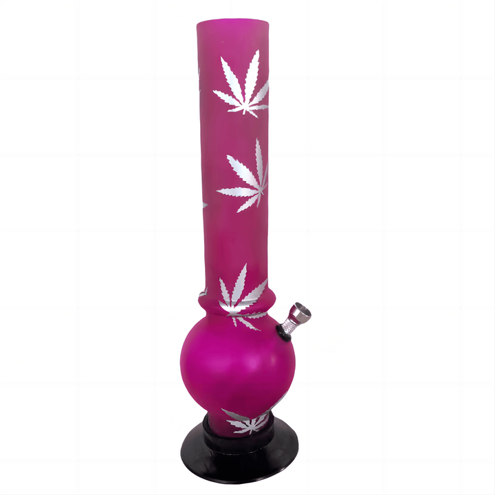 Colored Pattern Round Base Acrylic Waterpipe 32cm - Greenhut