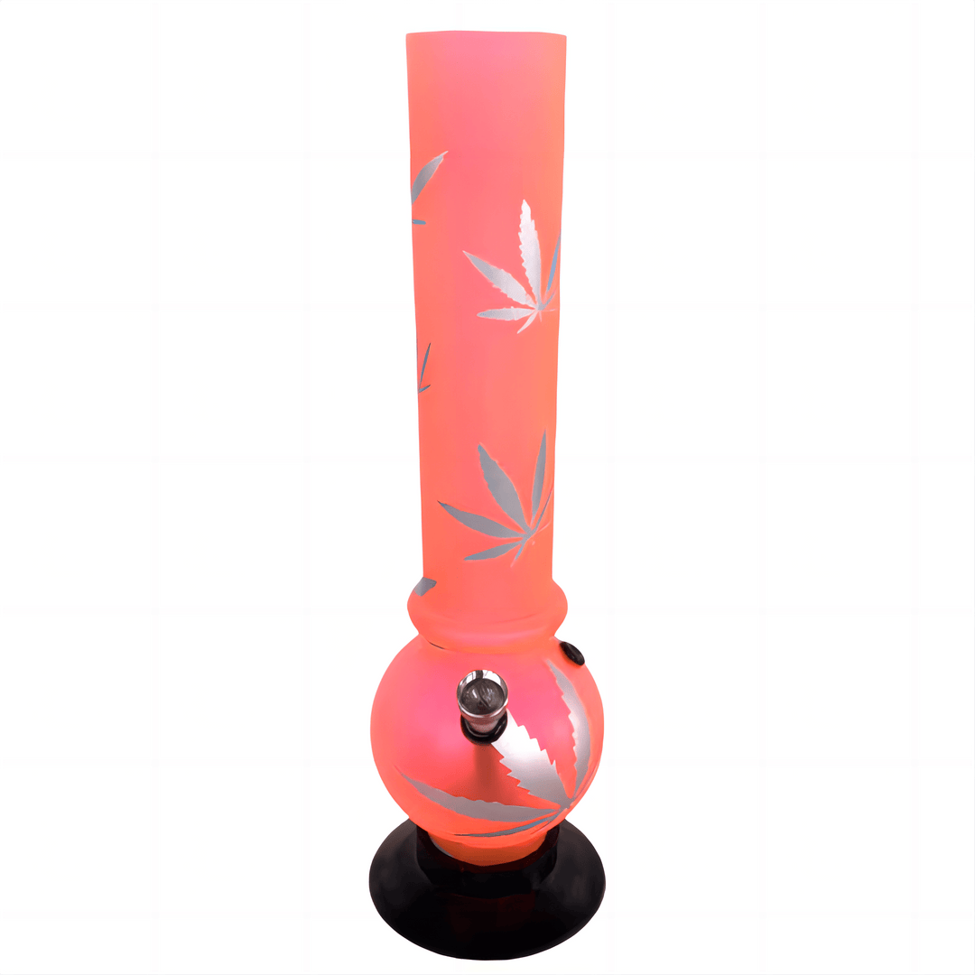 Colored Pattern Round Base Acrylic Waterpipe 32cm - Greenhut