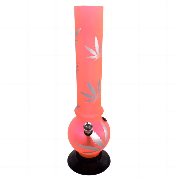 Colored Pattern Round Base Acrylic Waterpipe 32cm - Greenhut