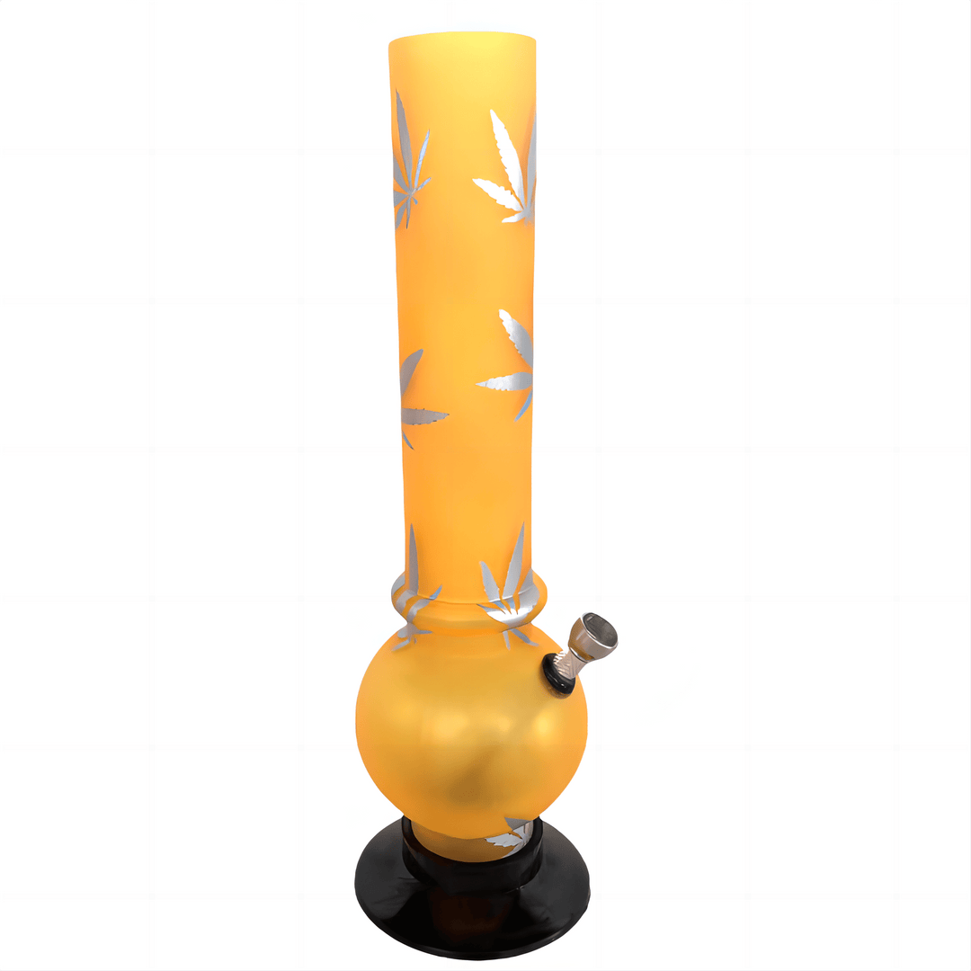 Colored Pattern Round Base Acrylic Waterpipe 32cm - Greenhut
