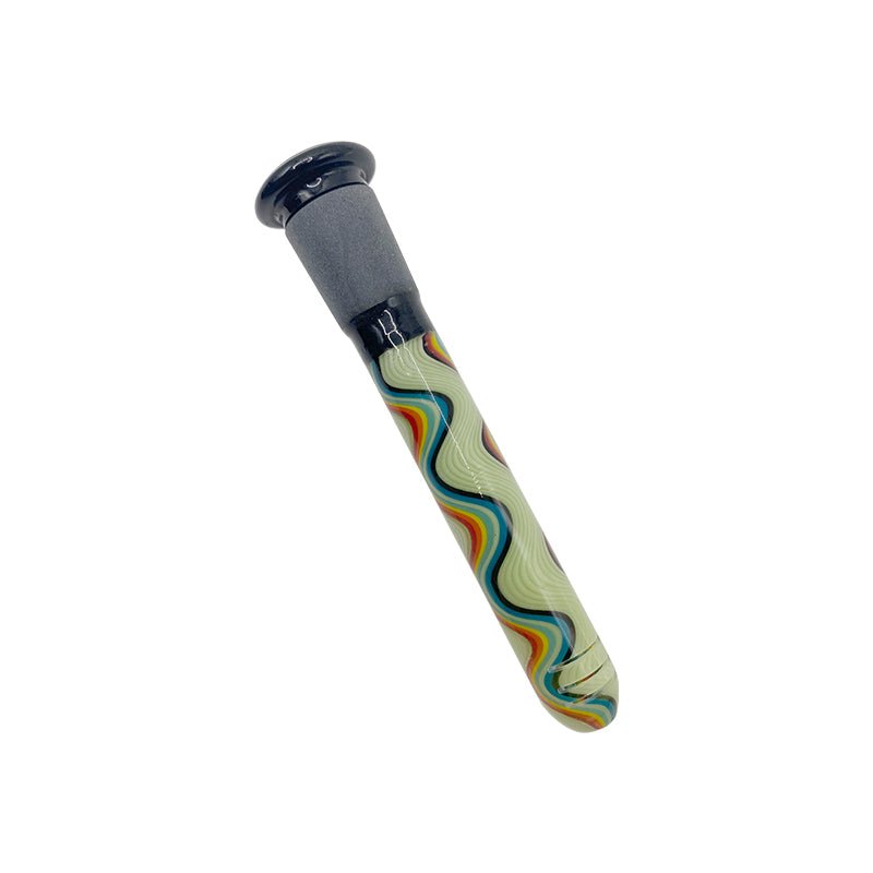 Coloured Wave Glass Downstem 120mm (4.7") – 18mm to 14mm - Greenhut