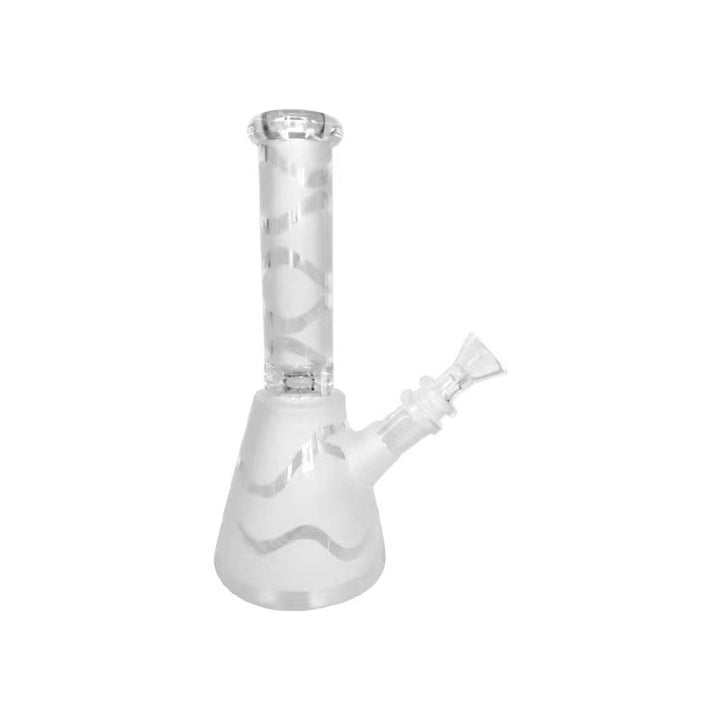 Colored Frosted Patterns Glass Waterpipe 21cm - Greenhut