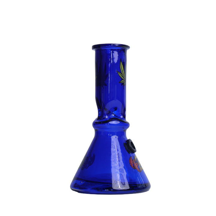 Leafy Colored Glass Beaker Shape Waterpipe 20cm