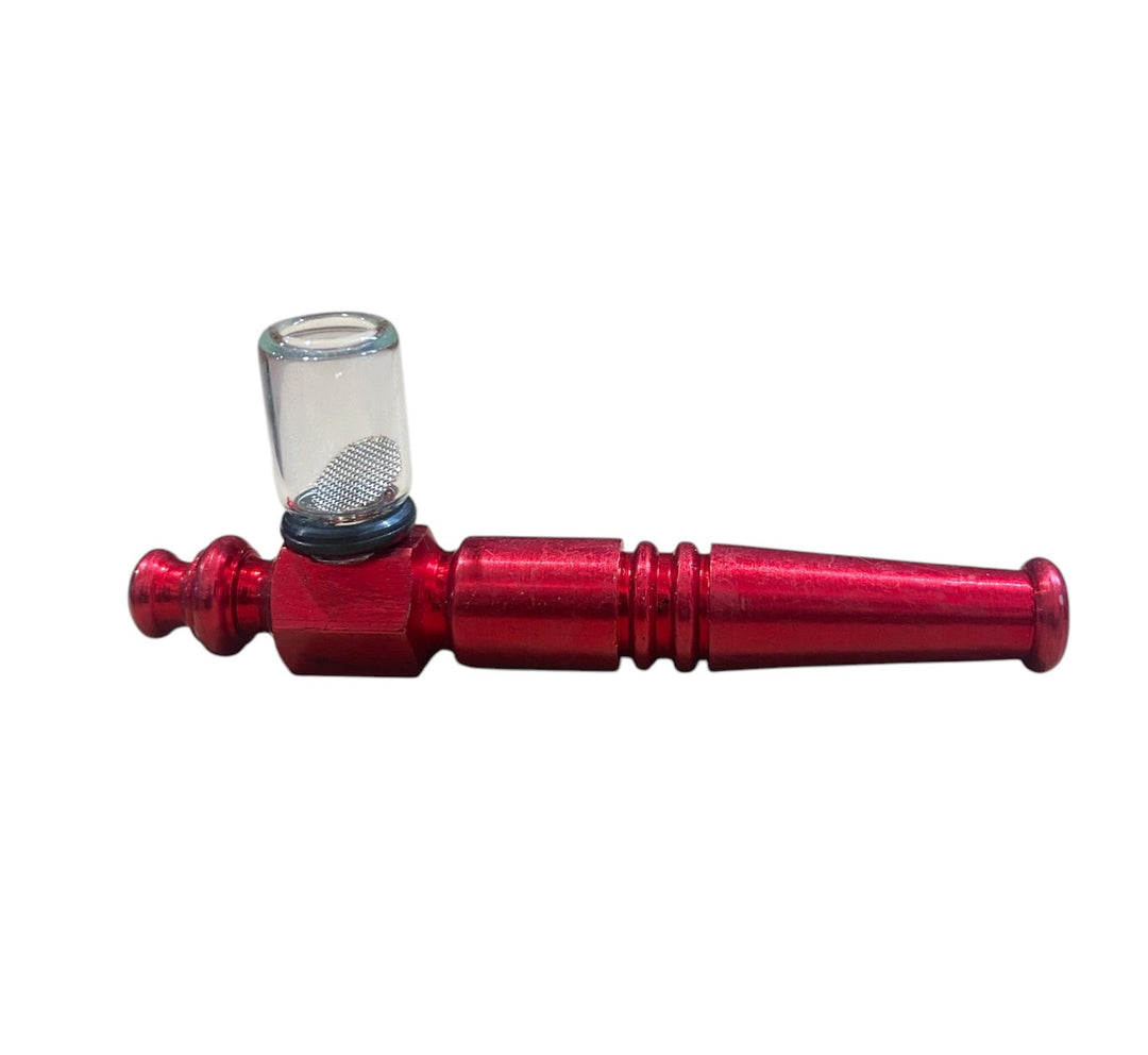 Colored Metal Smoking Pipe with Glass Cone 8cm - Greenhut