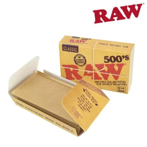 RAW 500's Classic Rolling Paper 1/4 - Greenhut