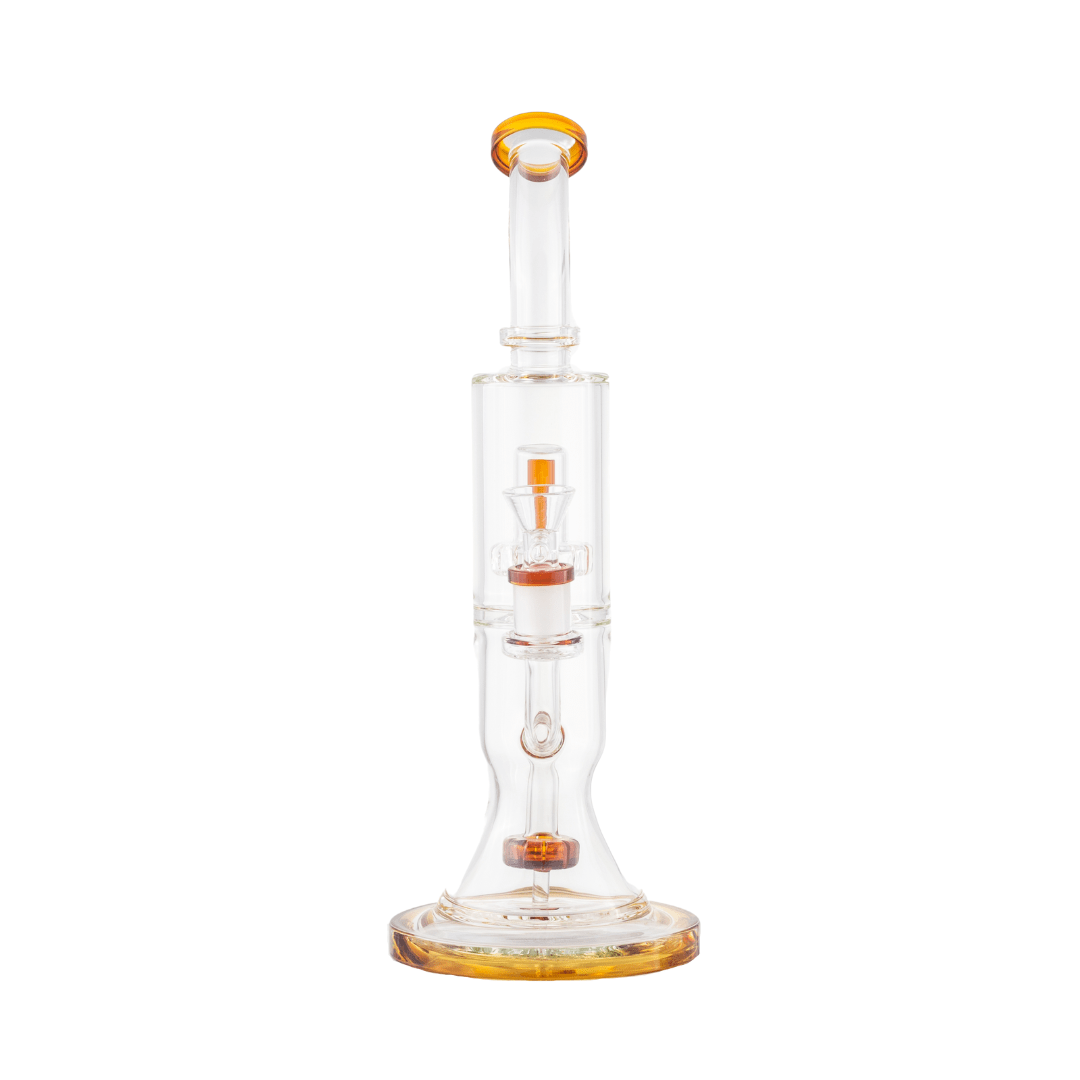 Colored Straight Glass Waterpipe with Percolator 30cm - Greenhut