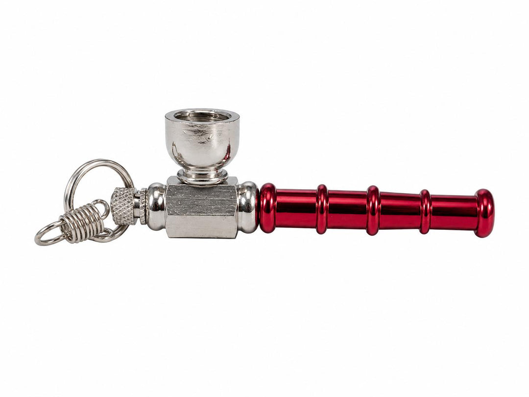 Colored Metal Rings Smoking Pipe 8cm