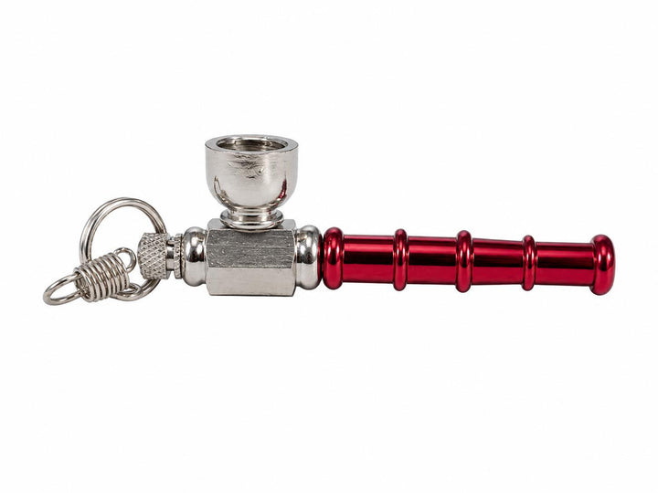 Colored Metal Rings Smoking Pipe 8cm