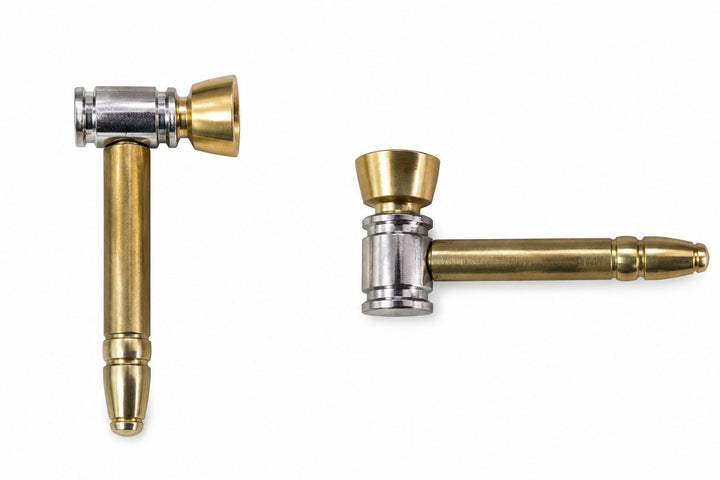 Hammerhead Brass & Metal Smoking Pipe 8.5cm