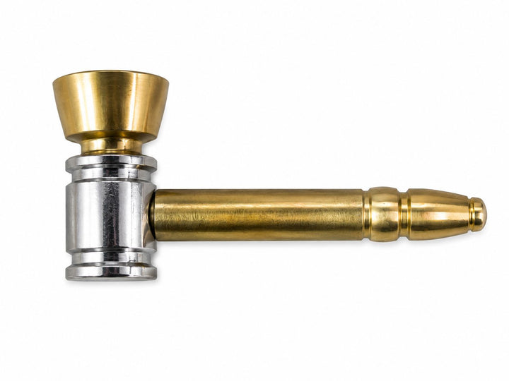 Hammerhead Brass & Metal Smoking Pipe 8.5cm