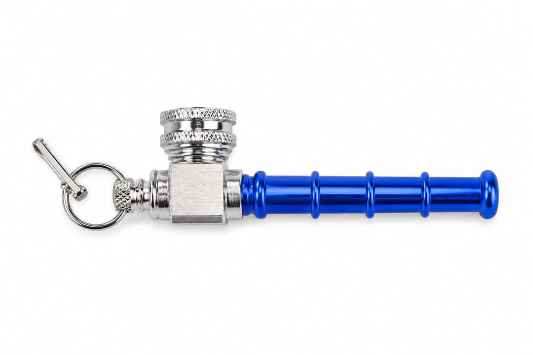Colored Metal Rings Smoking Pipe 8cm