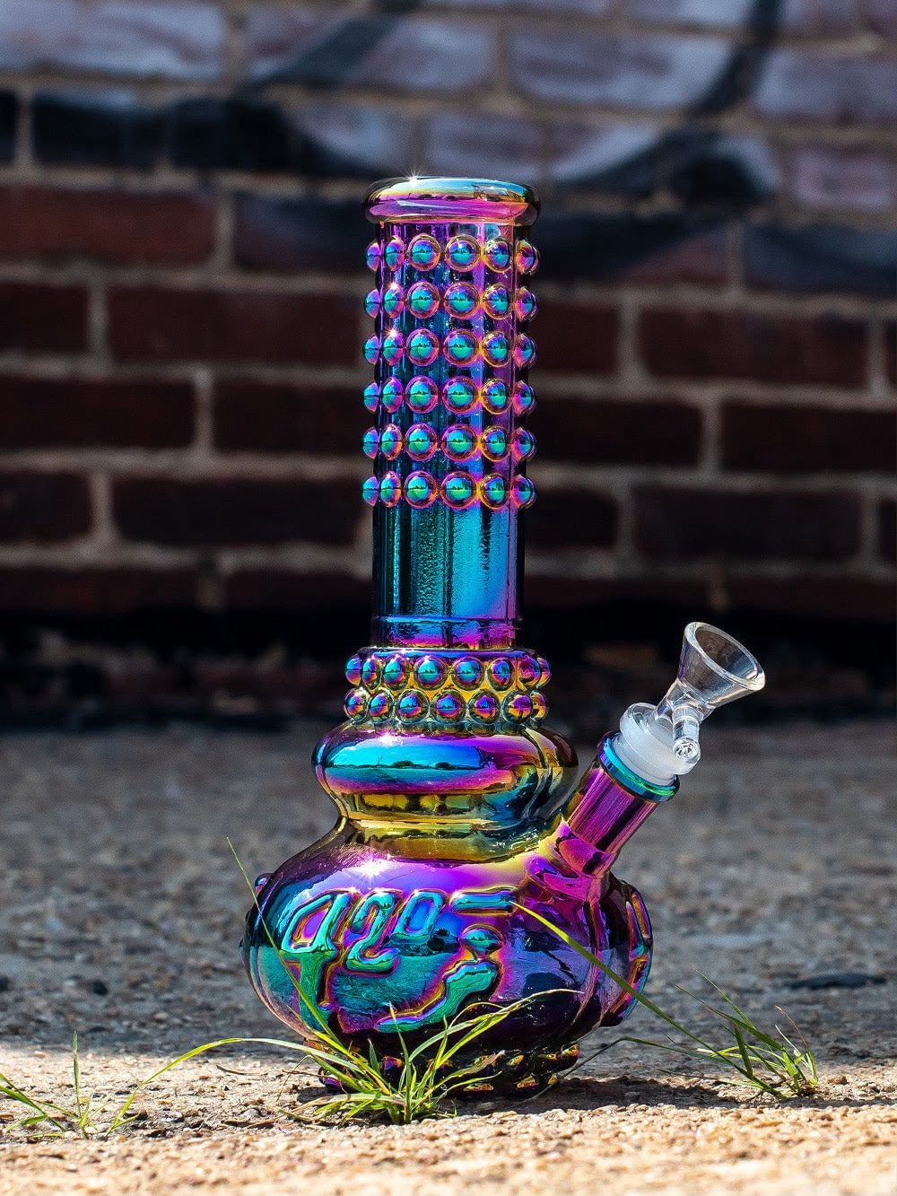 Rainbow Genie Bubble Glass Waterpipe 24cm