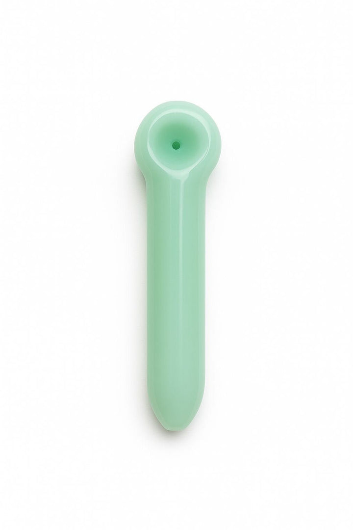 Milky Colored Solid Glass Smoking Pipe 9.5cm - Greenhut