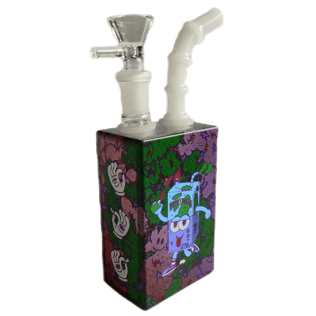 Colored Glass Juicy Box Bubbler Water Pipe 19cm