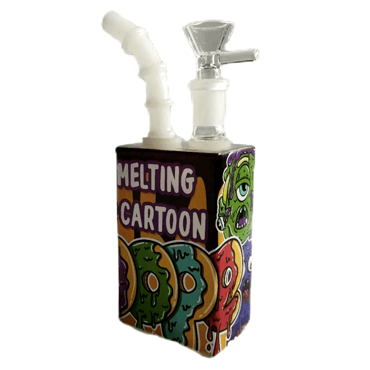 Colored Glass Juicy Box Bubbler Water Pipe 19cm