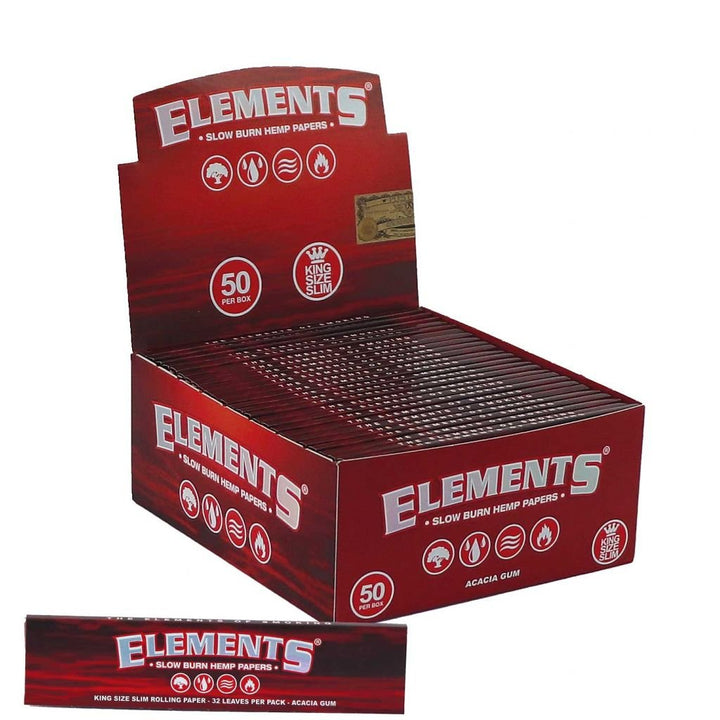 Elements Red King Size Slim Papers - Greenhut