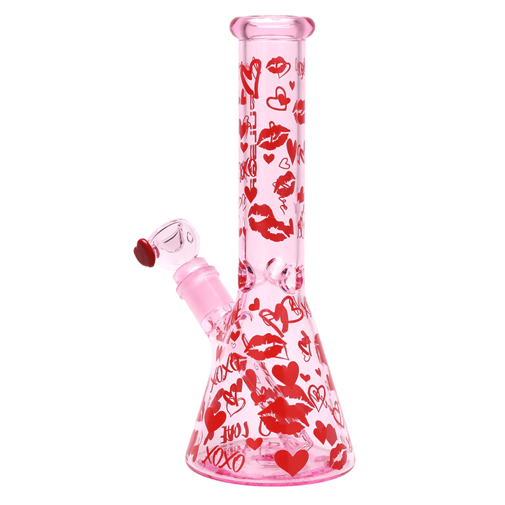 Heart & Kisses Beaker Shape Waterpipe 25cm - Greenhut