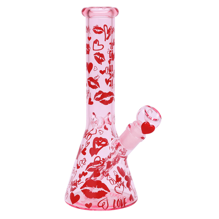 Heart & Kisses Beaker Shape Waterpipe 25cm - Greenhut