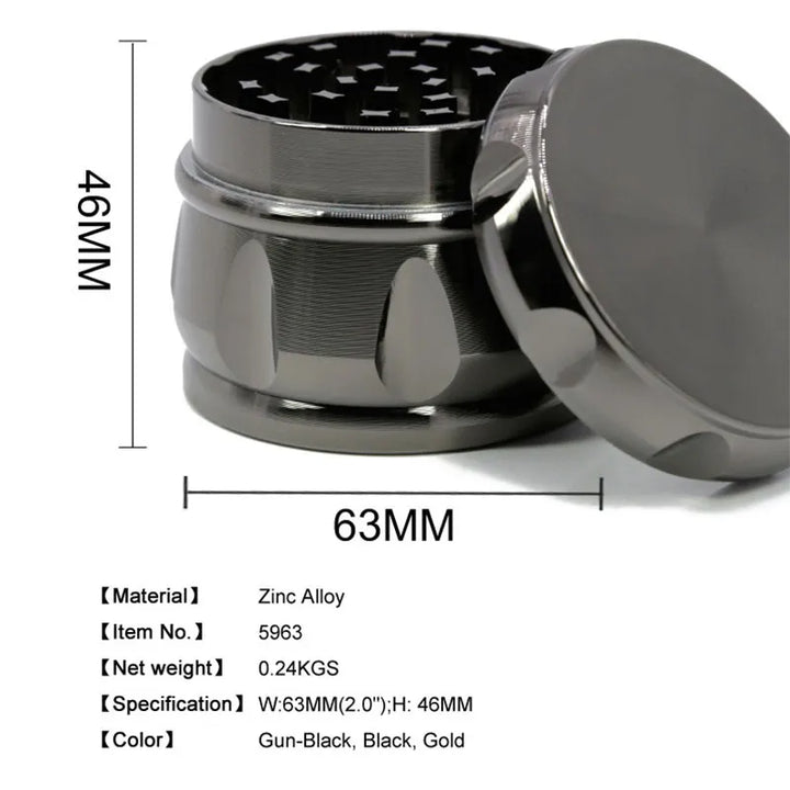 Diamond Shape Alloy Zinc Grinder - Greenhut