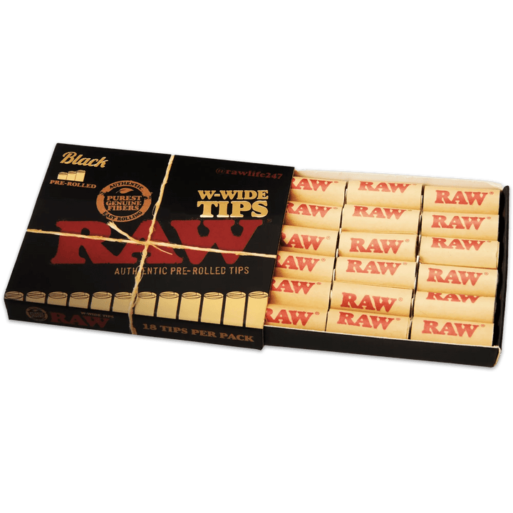 Raw Black Pre - Rolled W - Wide Tips - Greenhut