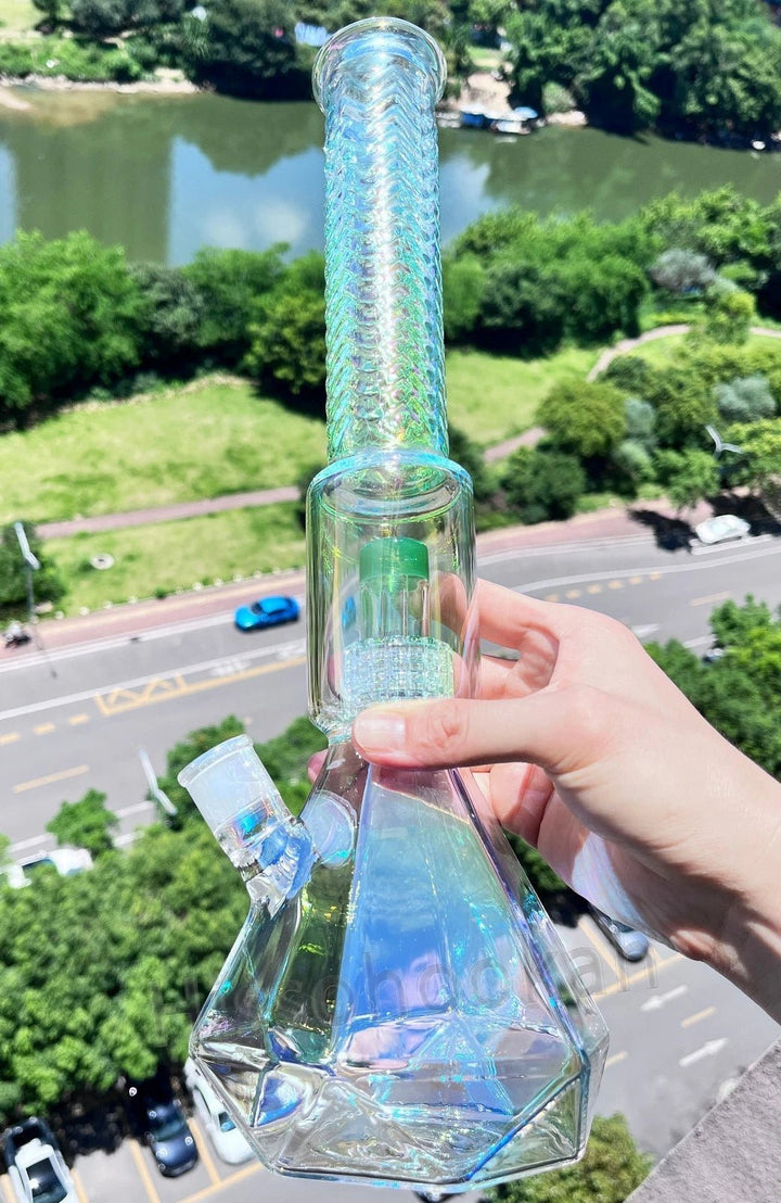 Diamond Shape Electroplated Threaded Waterpipe 40cm - Greenhut